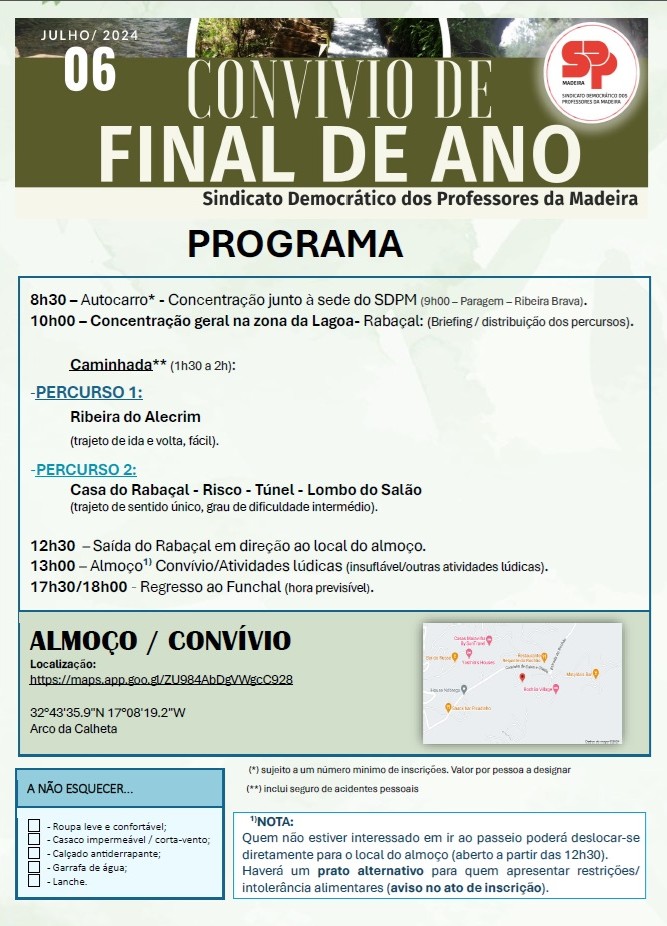 Programa Convívio de Final de Ano SD*Convívio de Final de Ano SDPM